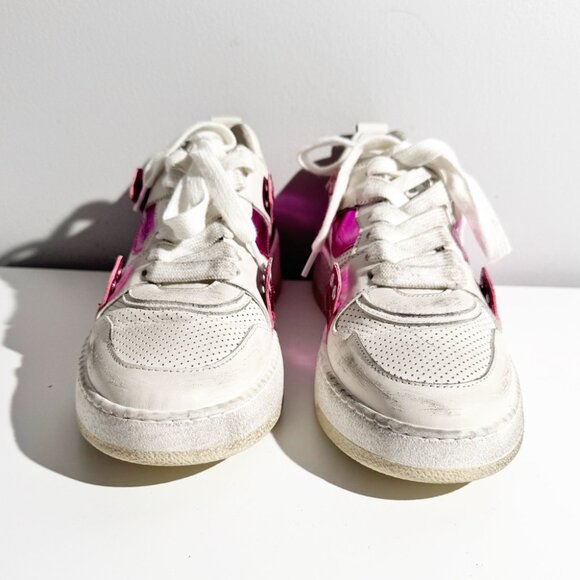 NWT BLAH Jenn Low Sneakers White and Pink Low-Top Sneakers size 9 - Picture 2 of 9
